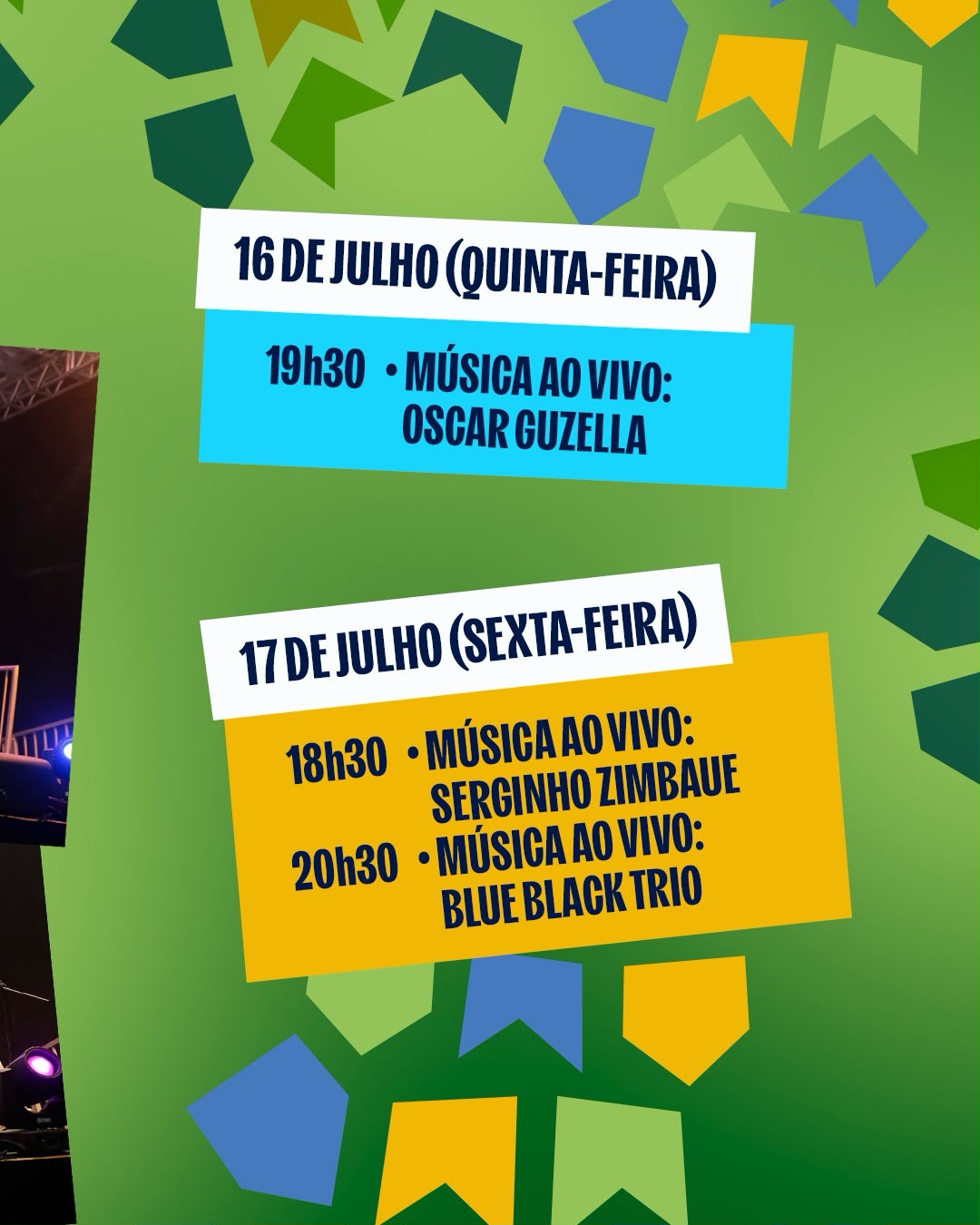 Programação de quinta e sexta-feira da Festa Inverno Criativo em Santos