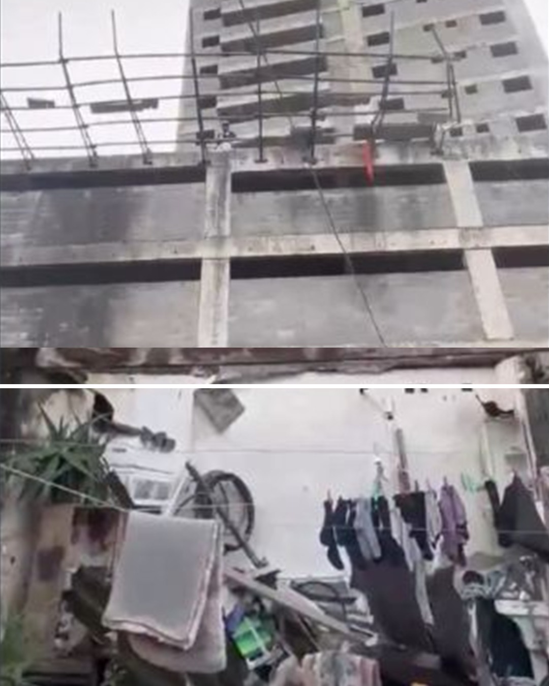 Material de obra cai sobre casa e fere idosa na Aviação