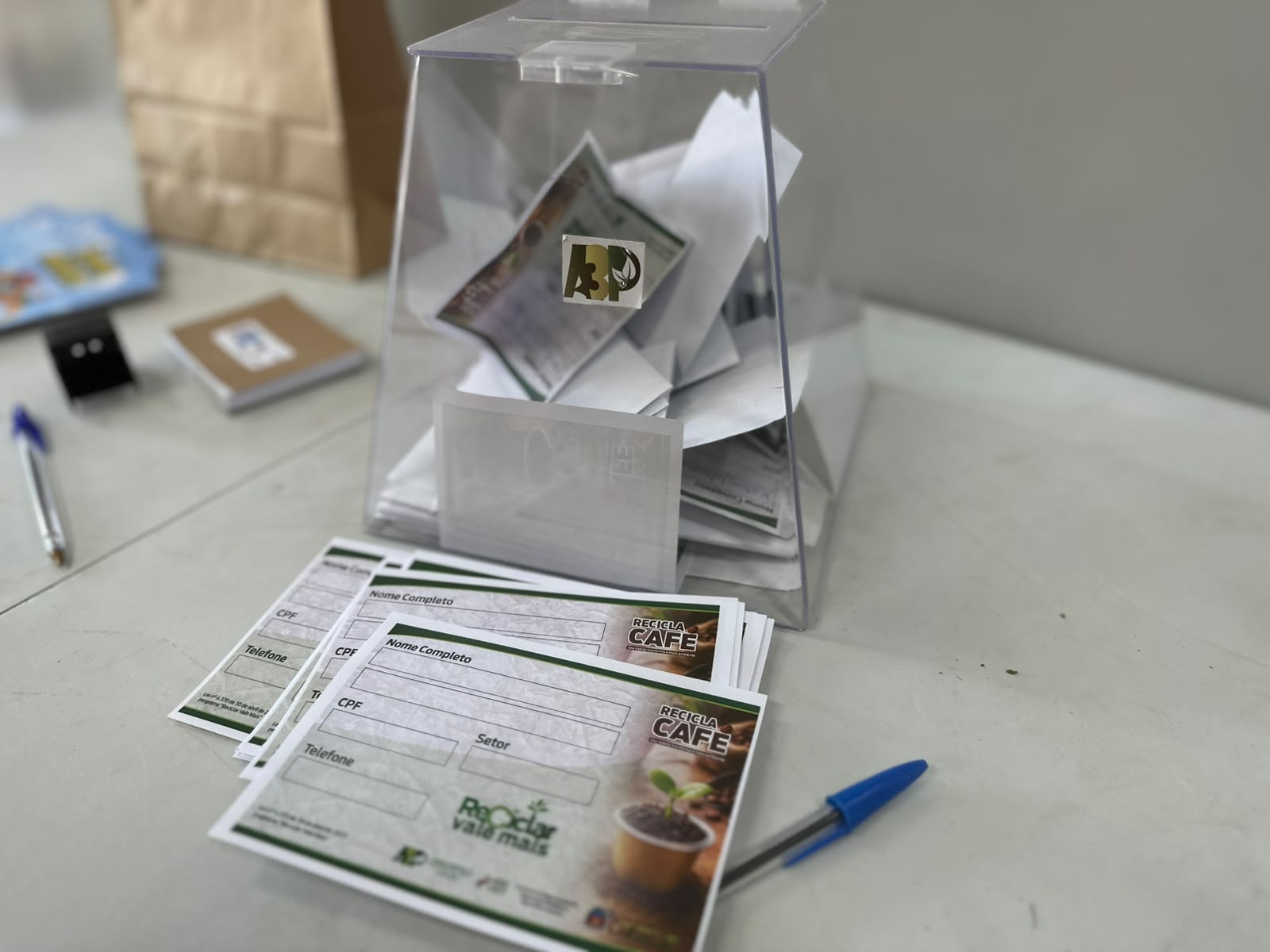 Materiais recicláveis recolhidos na ação Recicla Vale Mais em Cubatão