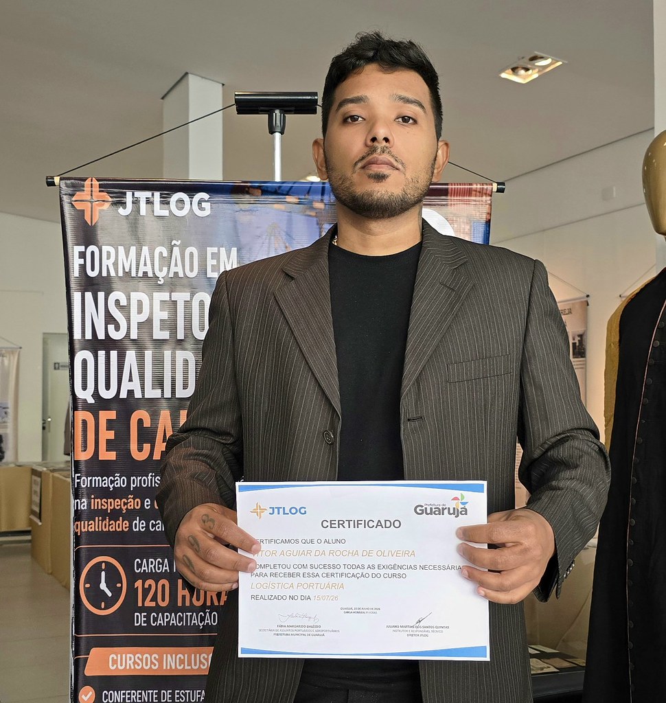 Vitor Aguiar, participante da Capacitação de Logística Portuária em Guarujá.